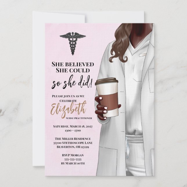 White Coat Medical School Graduation Invitation (Front)