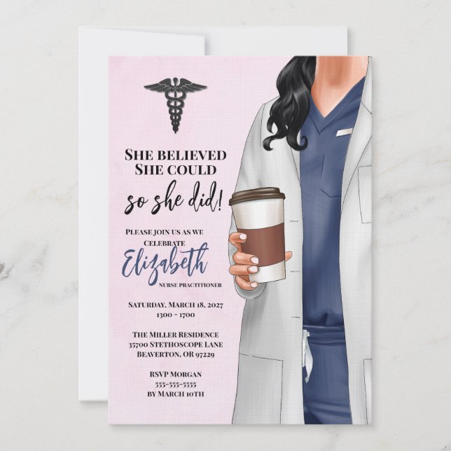 White Coat Medical School Graduation Invitation (Front)
