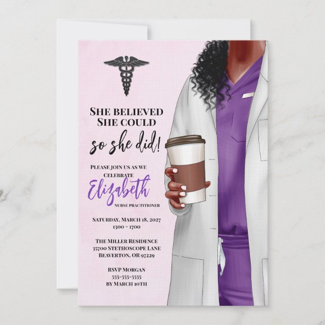 White Coat Medical School Graduation Invitation (Front)