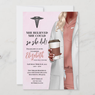 White Coat Medical School Graduation Invitation