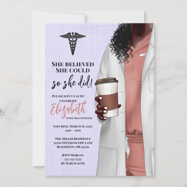 White Coat Medical School Graduation Invitation (Front)