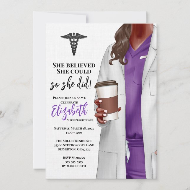 White Coat Medical School Graduation Invitation (Front)