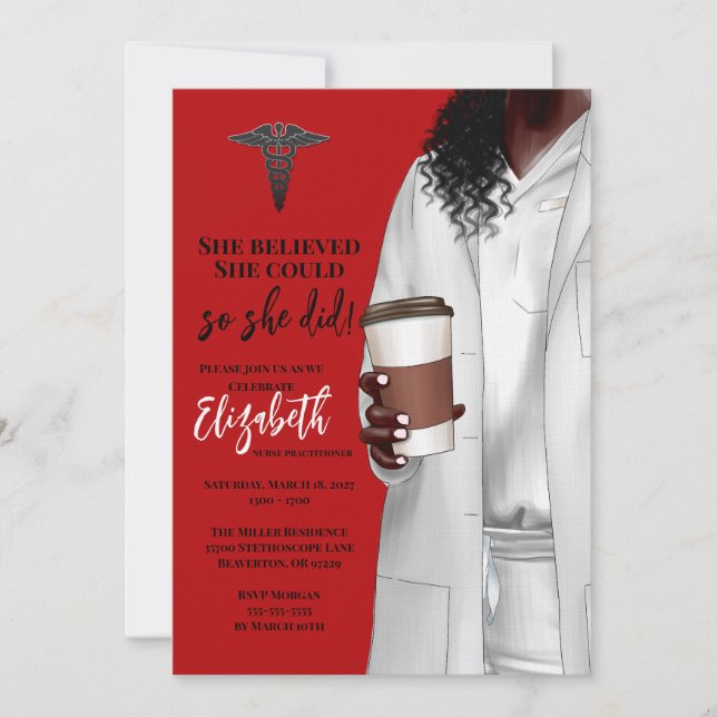 White Coat Medical School Graduation Invitation (Front)