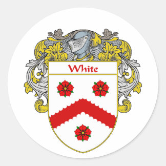 White Coat of Arms (Mantled) Classic Round Sticker