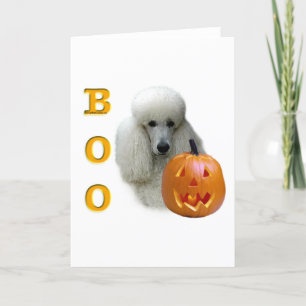 White Coated Poodle Boo Card