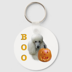 White Coated Poodle Boo Key Ring