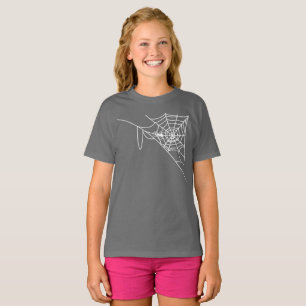 white cobweb and spider, trick or treat, halloween T-Shirt