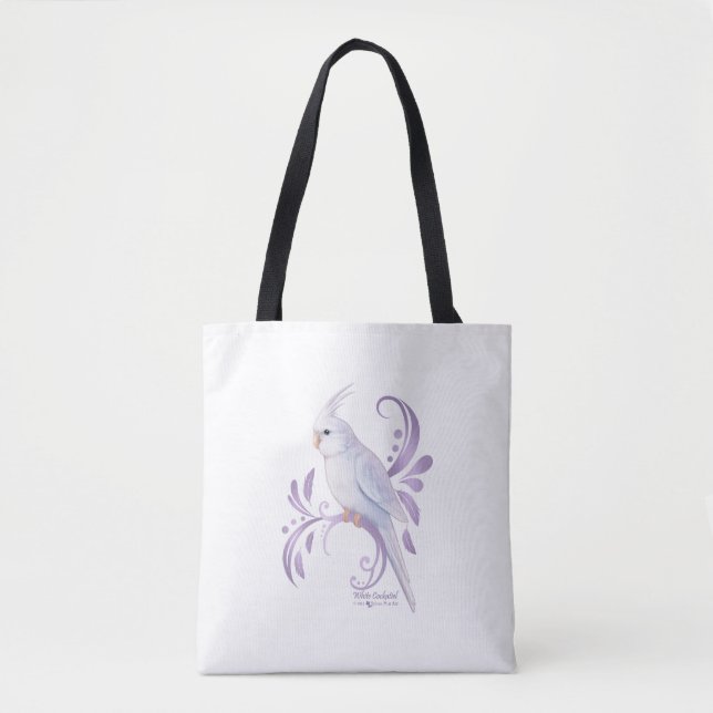 White Cockatiel Tote Bag (Front)