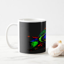 White Coffee Mug With Spaceship Art 1 D.1