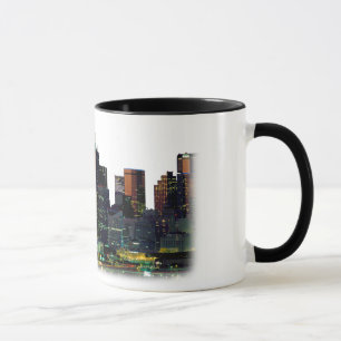 White coffee mug with the Dallas Texas Skyline