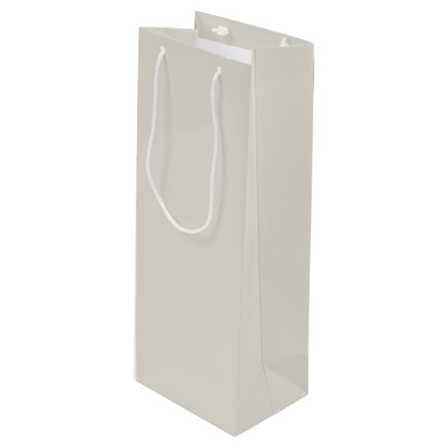 White Coffee Solid Colour Wine Gift Bag (Front Angled)