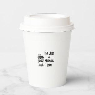 White Coffee/Tea Paper Cup w/lid Funny Chai