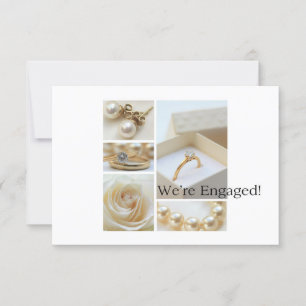 White collage engagement announcement
