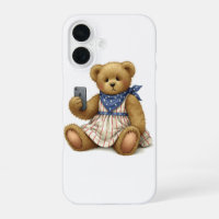 White Collection. Teddy Bear with an iPhone by Na