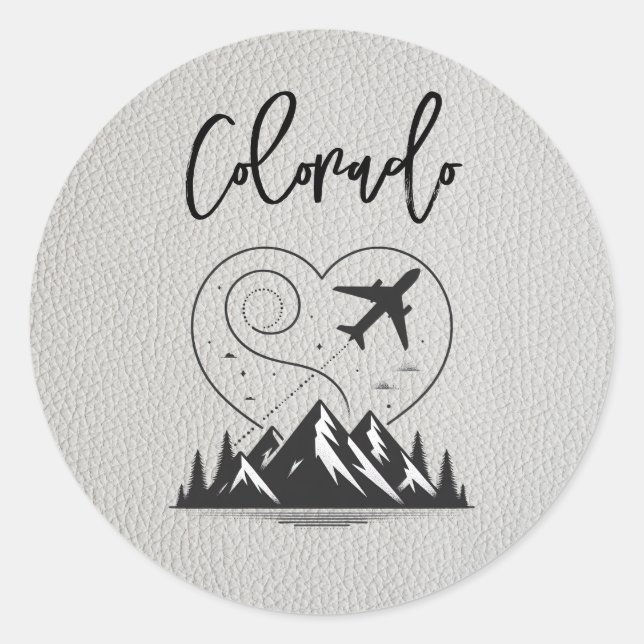 White Colorado Passport  Classic Round Sticker (Front)