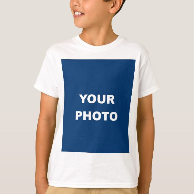 White Colour Add Your Image Photo Picture Logo T-Shirt (Front)