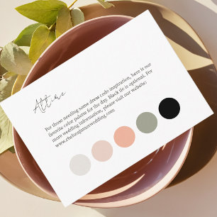 White Colour Dot Wedding Dress Attire Enclosure Card