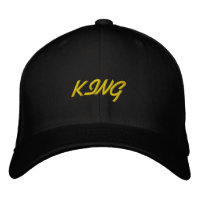 White Colour King Text Basic Flexfit Wool Cap