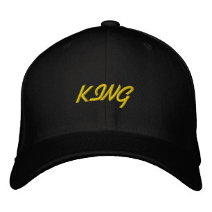 White Colour King Text Basic Flexfit Wool Cap