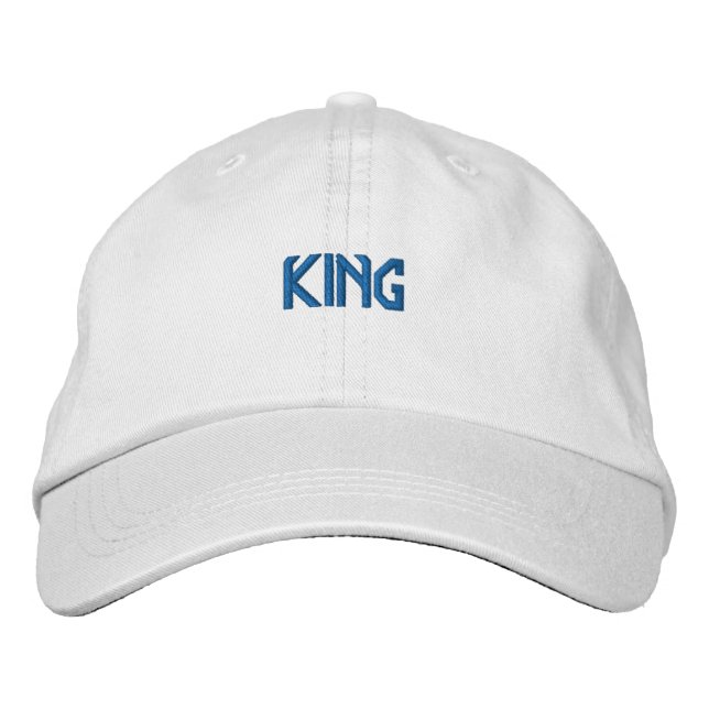 White Colour KING Wonderful Impressive Supreme-Hat Embroidered Hat (Front)