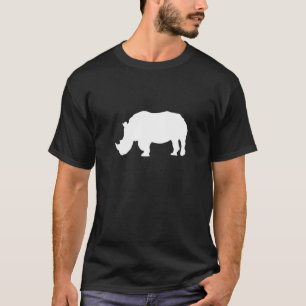 White Colour Rhino Black Zoologist Rhinoceros Worl T-Shirt