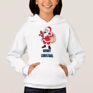 White colour Santaclose Christmas sweatshirt hoodi