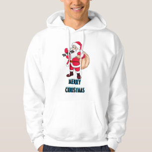 White colour Santaclose Christmas sweatshirt hoodi
