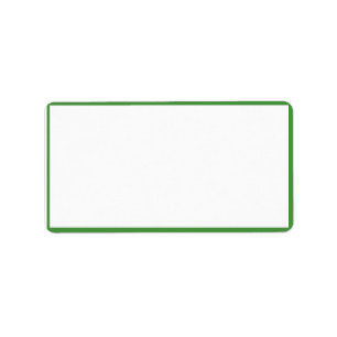 White Colour with Thin Green Borders Label