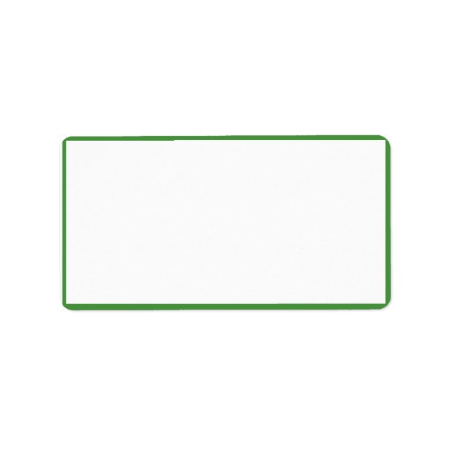 White Colour with Thin Green Borders Label (Front)
