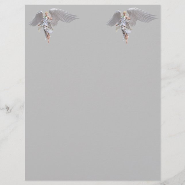 White Colourful Angel Custom Letterhead (Front)
