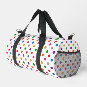 White Colourful Rainbow Polka Dots Design  Duffle Bag