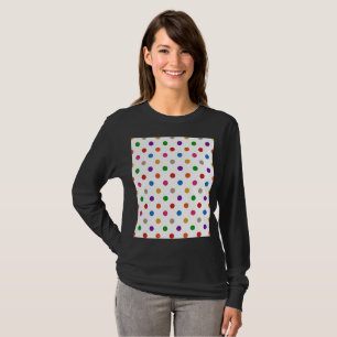 White Colourful Rainbow Polka Dots Design  T-Shirt