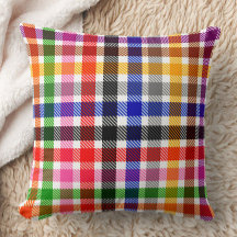 White Colourful Twill Plaid Tartan Design