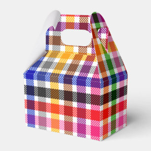 White Colourful Twill Plaid Tartan Design Favour Box