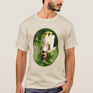 White Columbine Flower And Bumble Bee T-Shirt