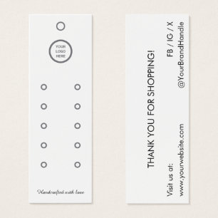 White Compact Multi-Row Earring Displang Hang Card