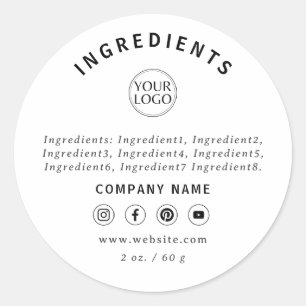 White Company Logo Social Media Ingredients Label