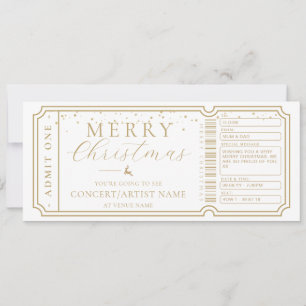 White Concert Ticket Gift Voucher Card