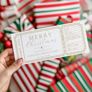 White Concert Ticket Gift Voucher Card