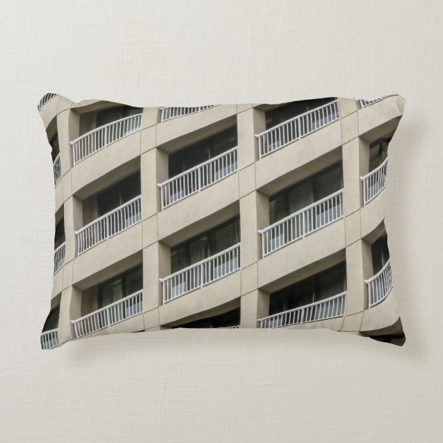 White concrete building during daytime decorative cushion (Front)