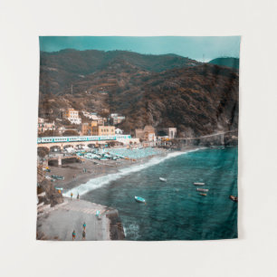 WHITE CONCRETE BUILDING NEAR BODY OF WATER TAPESTRY