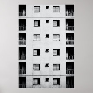 White concrete building poster