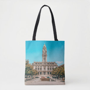 WHITE CONCRETE BUILDING UNDER BLUE SKY DURING DAYT TOTE BAG
