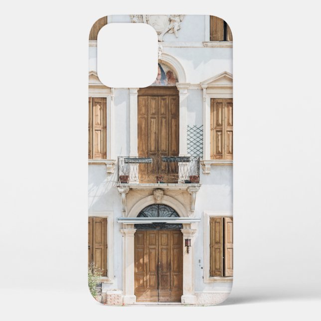 WHITE CONCRETE BUILDING WITH WOODEN DOORS AND WIND Case-Mate iPhone CASE (Back)