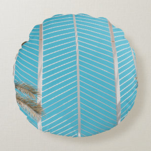 White concrete structure in the morning photo round cushion