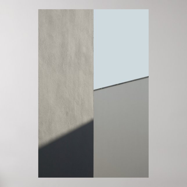 White concrete wall in the morning poster (Front)