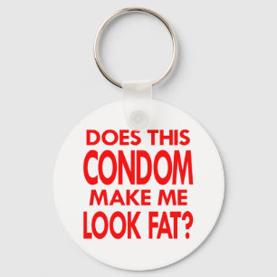 White Condom Make Me Fat Key Ring