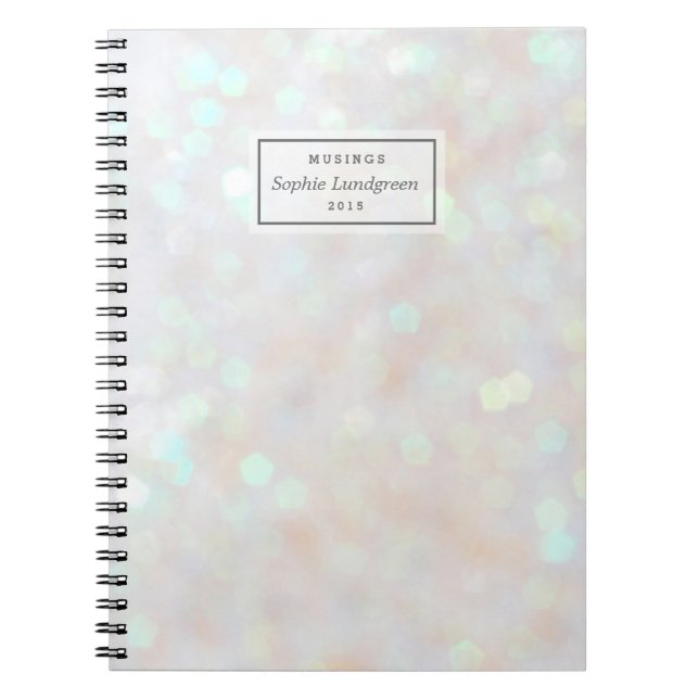 White Confetti Lights Personalised Notebook (Front)