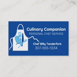 white cooking apron oven mitt utensils business... business card