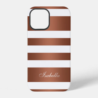 White copper striped iPhone 12 case